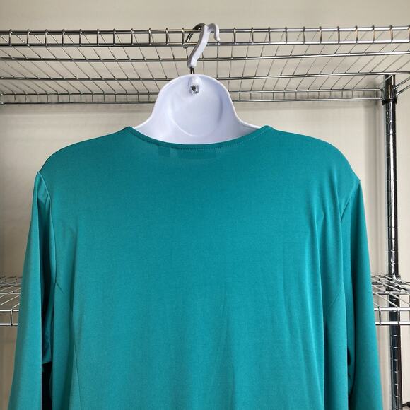 Susan Graver Women’s Liquid Knit Turquoise Dress Size 1X Stretchy Lagenlook - Picture 11 of 12